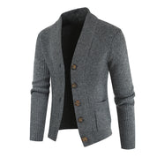 Price Verfield | Ribbed Shawl Collar Button Cardigan For Men