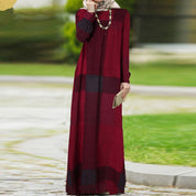 Rosalind Fairmont | Plaid Cotton Linen Maxi Dress For Women