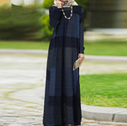 Rosalind Fairmont | Plaid Cotton Linen Maxi Dress For Women