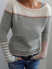 Aurelie Chastain | Contrasting Color Striped Sweater For Women