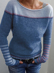 Aurelie Chastain | Contrasting Color Striped Sweater For Women
