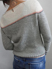 Aurelie Chastain | Contrasting Color Striped Sweater For Women