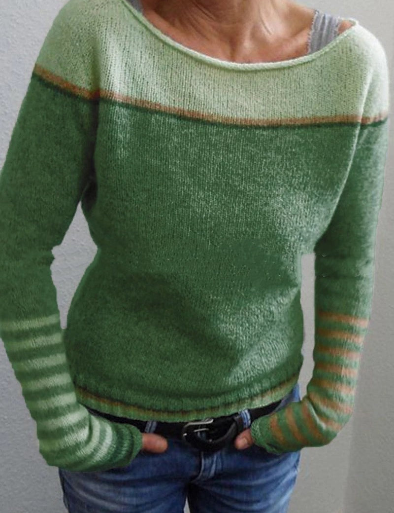 Aurelie Chastain | Contrasting Color Striped Sweater For Women