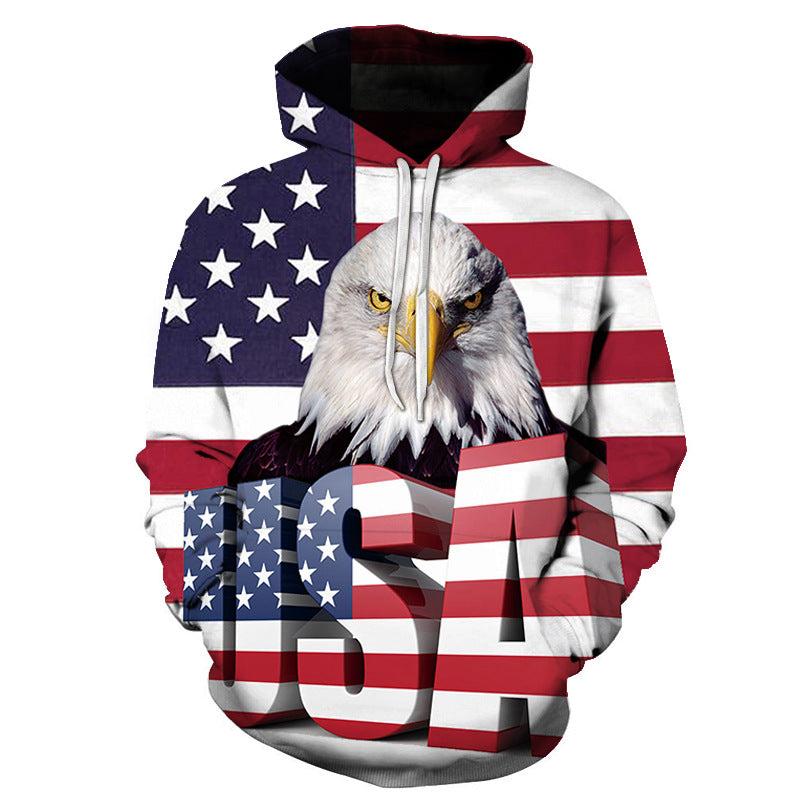 Cecile Norwood | Blue Eagle Print Veterans Day Hoodie Unisex