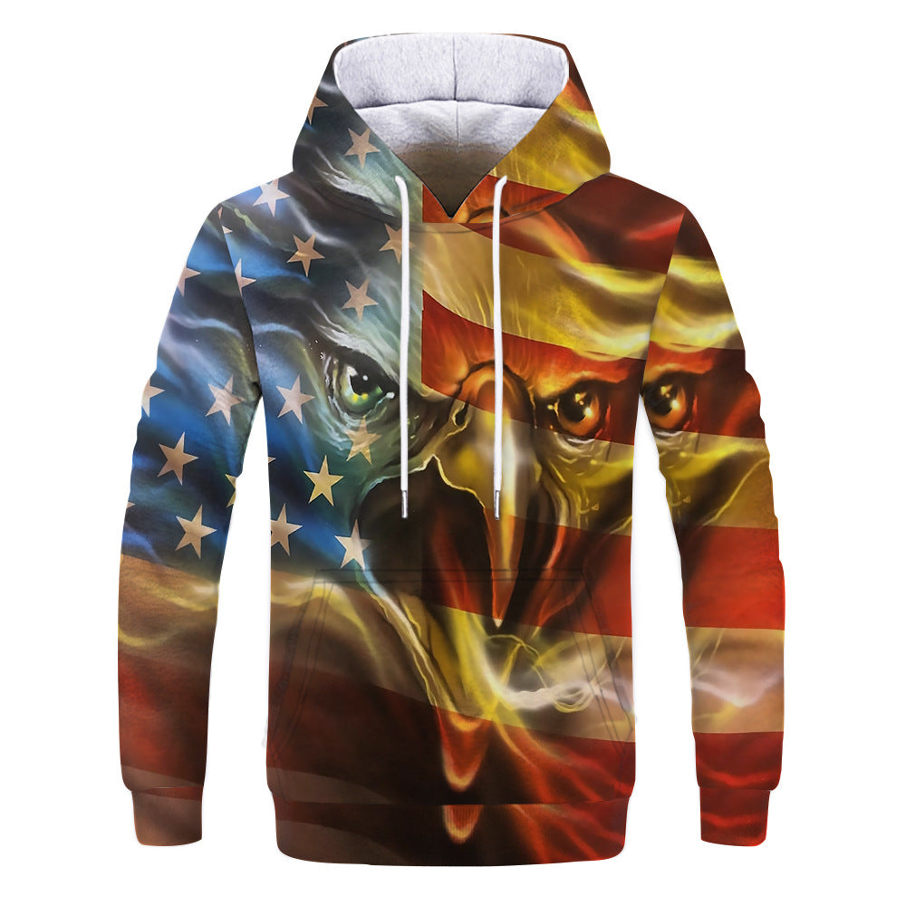 Cecile Norwood | Blue Eagle Print Veterans Day Hoodie Unisex
