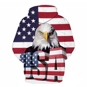 Cecile Norwood | Blue Eagle Print Veterans Day Hoodie Unisex