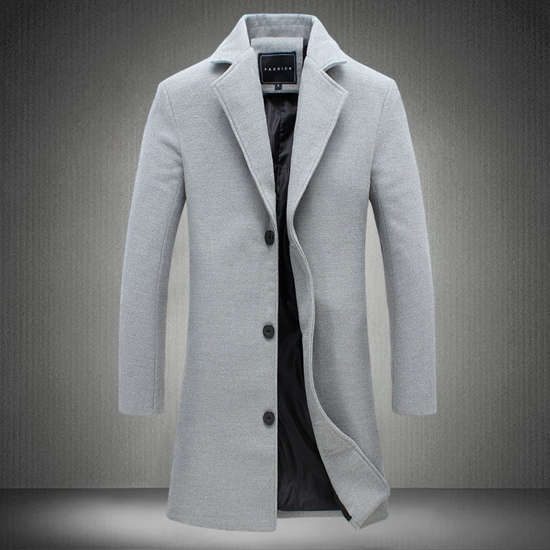 Jameson Evershaw | Single-Breasted Wool-Look Overcoat For Men