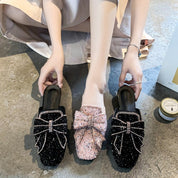 Vivienne Castellane | Rhinestone Bow Flat Mules For Women
