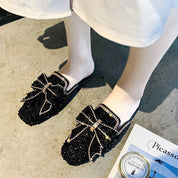 Vivienne Castellane | Rhinestone Bow Flat Mules For Women