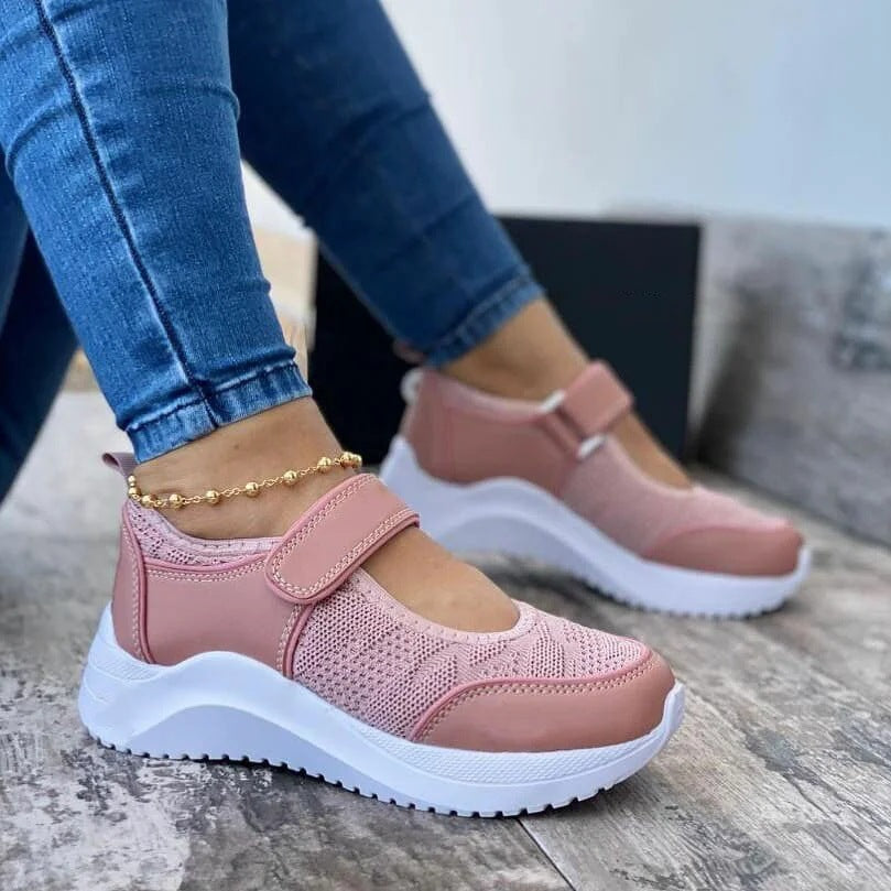 Manon Devereux | Mesh Slip-On Sneakers With Velcro Strap For Women