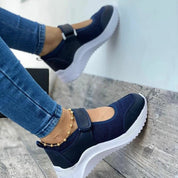 Manon Devereux | Mesh Slip-On Sneakers With Velcro Strap For Women