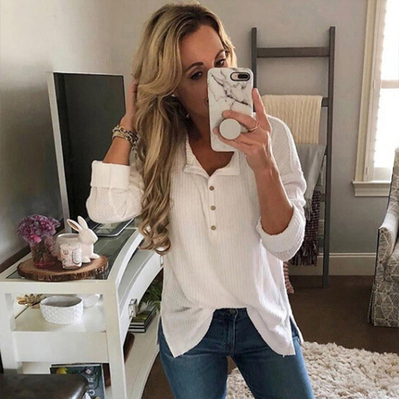 Nadine Castellon | Slit Henley Tunic Top For Women