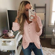Nadine Castellon | Slit Henley Tunic Top For Women