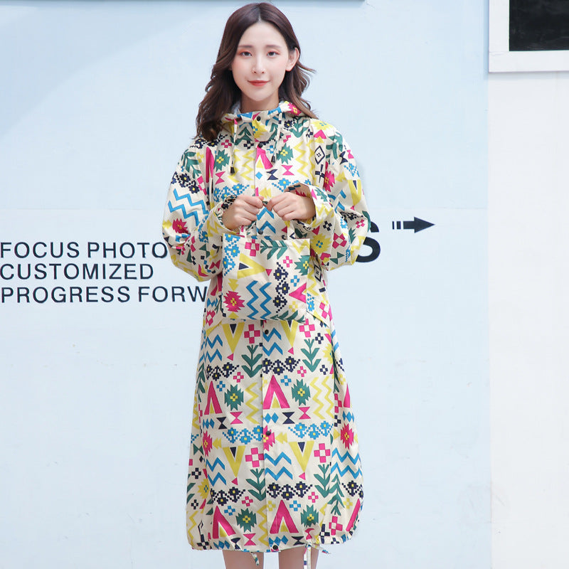 Miriam Stellvane | Printed Waterproof Hooded Raincoat For Women