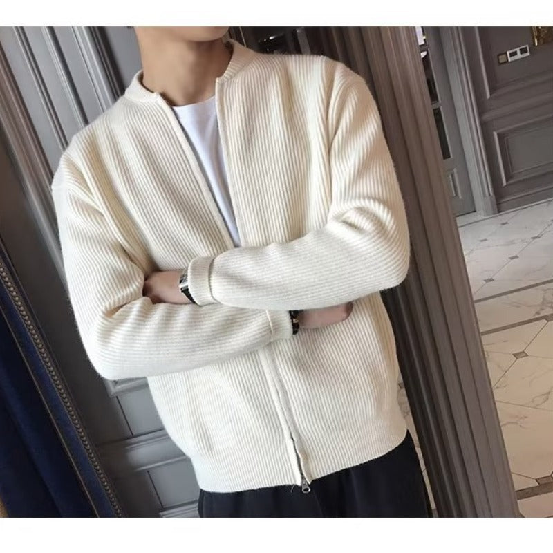 Jett Salton | Knit Bomber Zip-Up Cardigan Jacket For Men
