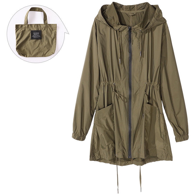 Vivienne Stormcrest | Women's Lightweight Hooded Raincoat Trench Jacket