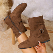 Helena Voss | Slouch Buckle Ankle Boots For Women