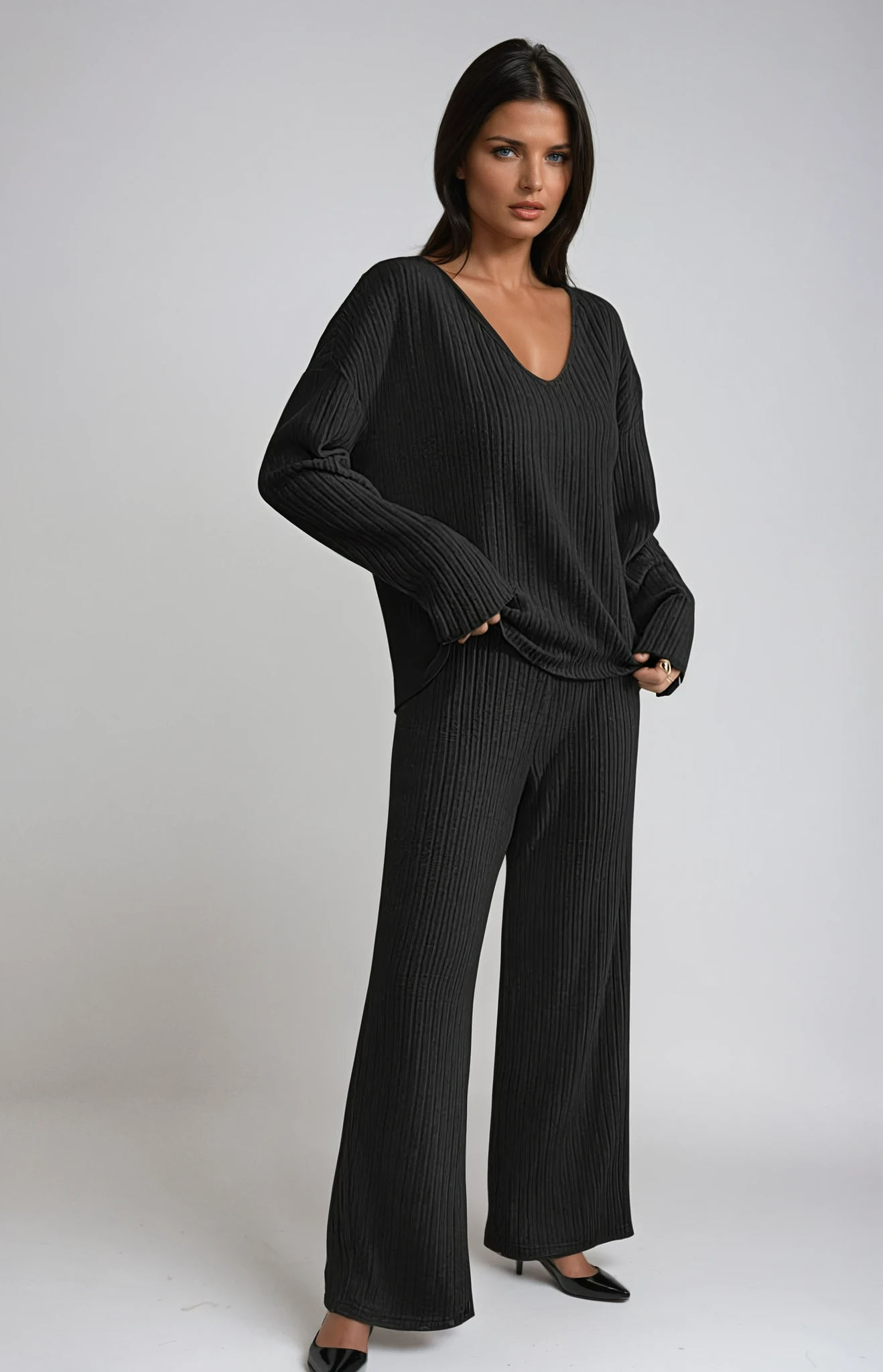 Camille Delacroix | Ribbed Knit Lounge Set For Women