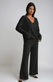 Camille Delacroix | Ribbed Knit Lounge Set For Women