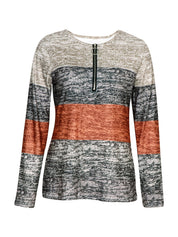 Grace Sutton | Colorblock Quarter-Zip Sweater For Women