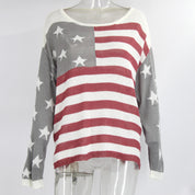 Tiffany Redstone | American Flag Knit Sweater For Women