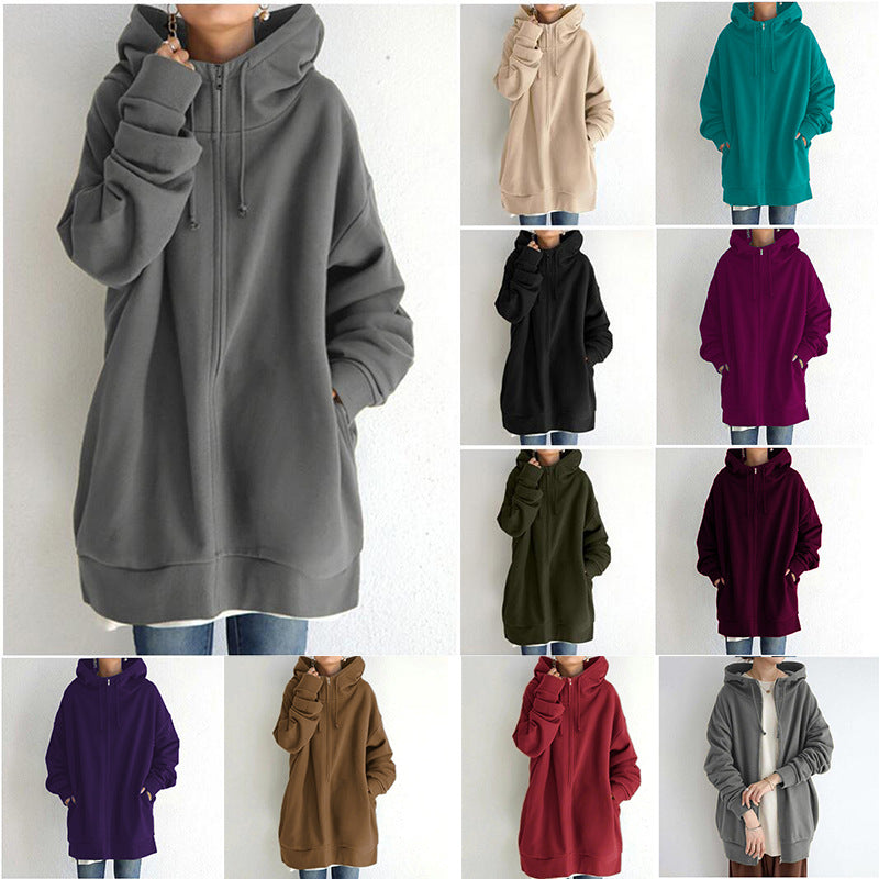 Solene Girard | Zip-Up Fleece Hoodie For Women
