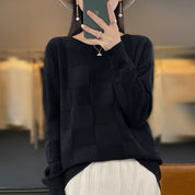 Lucette Harmond | Plaid Knit Sweater For Women