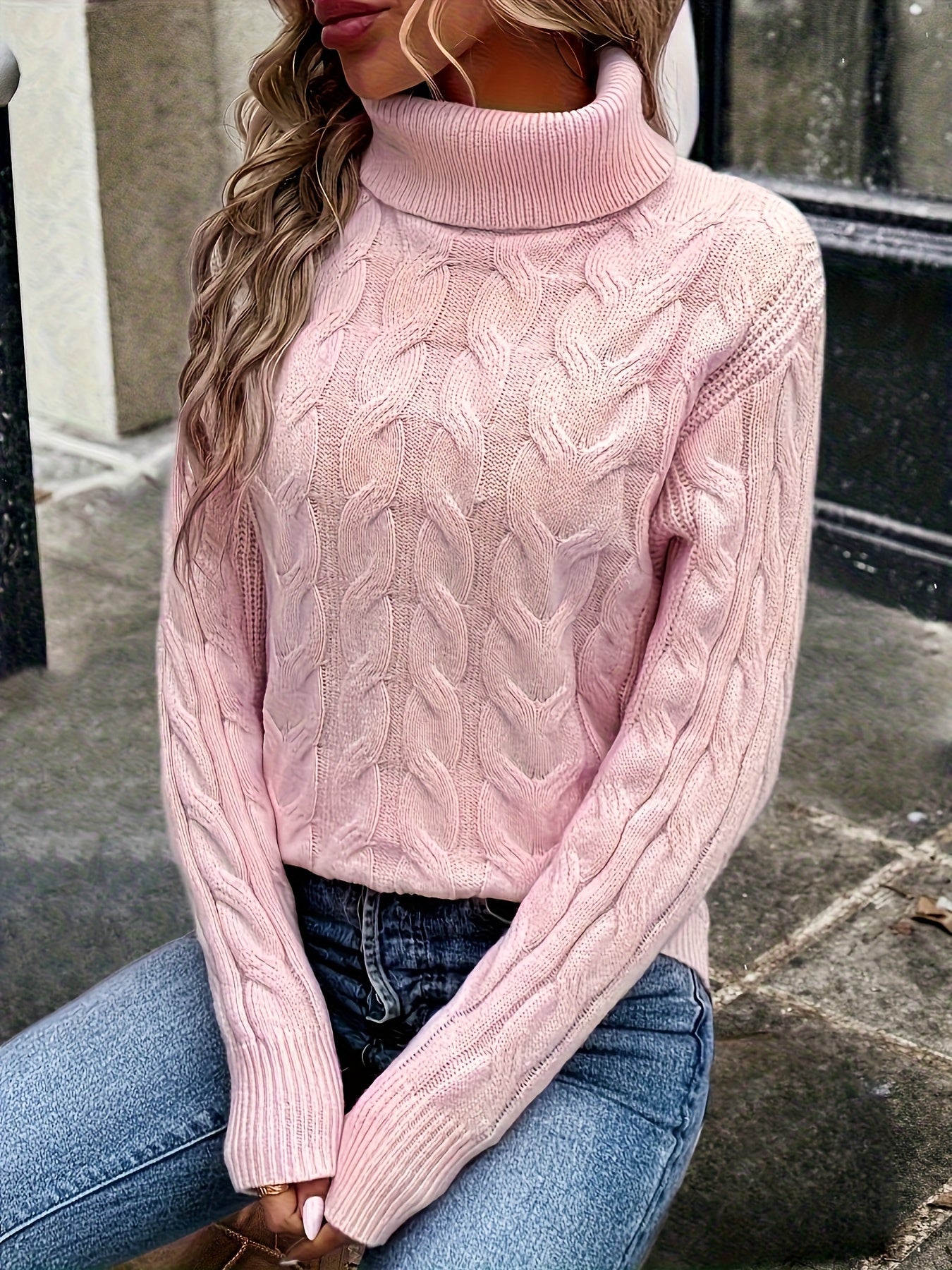 Éloise Vandermeer | Cozy Cable-Knit Turtleneck Sweater For Women