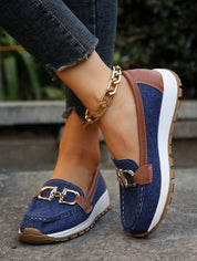 Therese Wainwright | Black Chain-Trim Platform Loafers For Women