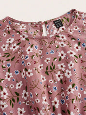 Rosalinde Fleurcourt | Floral Print Bishop Sleeve Smocked Waist Maxi Dress