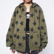 Anouk Sabatier | Star Print Hooded Zip-Up Hoodie For Women