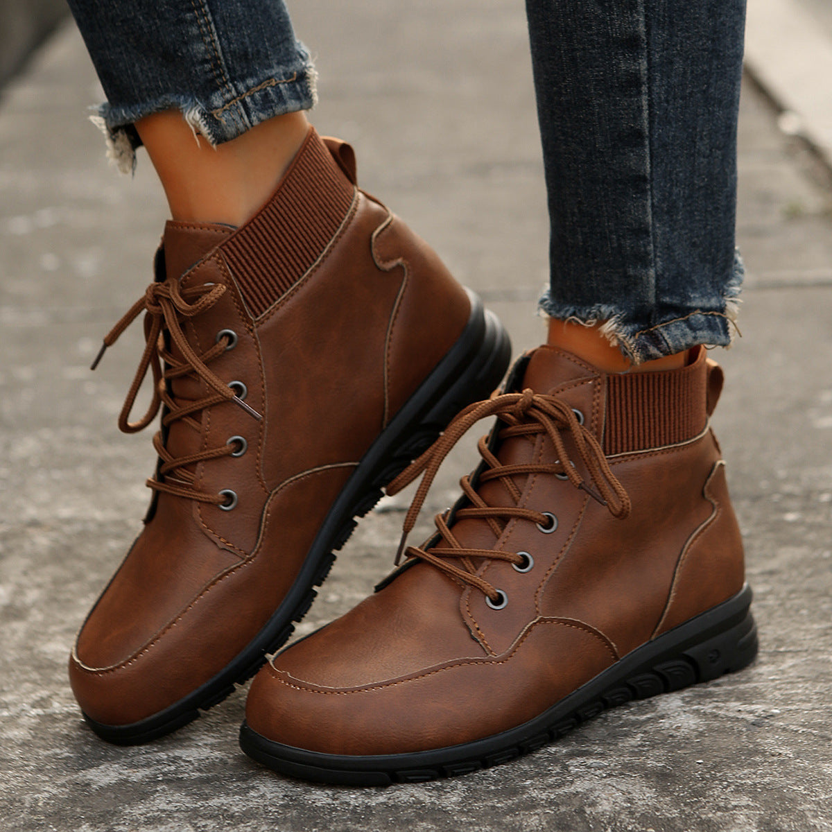 Lorraine Duval | Round Toe Ankle Boots For Women