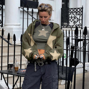 Aurelie Mercier | Star Patch Zip-Up Hoodie For Women