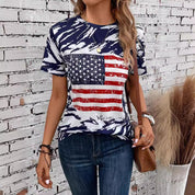 Cassidy Fontaine | American Flag Print T-Shirt For Women