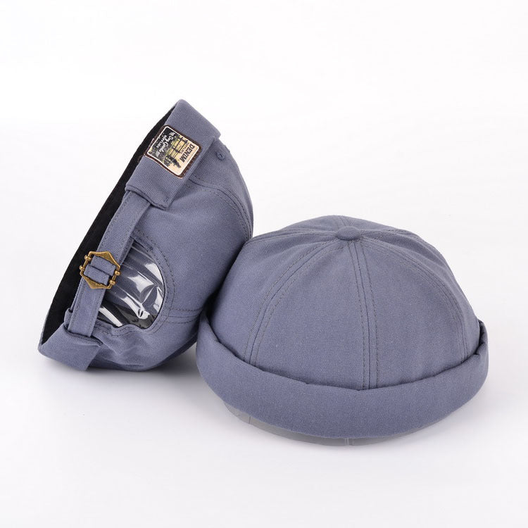 Cotton Docker Skull Cap Hat - Light Blue