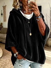 Camille Dufresne | Velvet Batwing Hoodie For Women