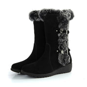 Charlotte Beaumont | Fur-Trim Mid-Calf Boots For Women