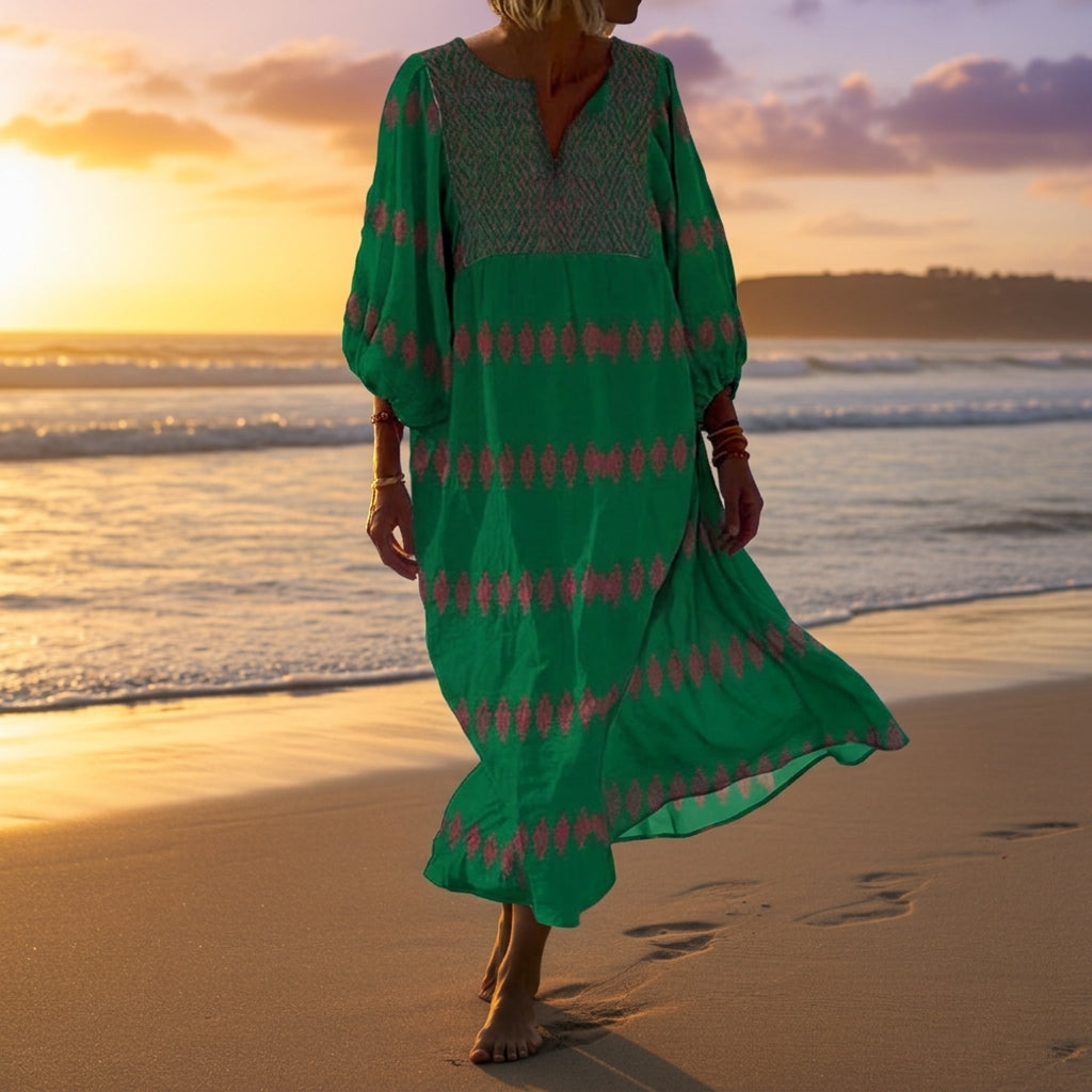 Serena Calloway | Green Boho Maxi Dress For Women