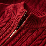 Edmund Fairclough | Cable Knit Zip-Up Cardigan For Women