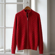 Edmund Fairclough | Cable Knit Zip-Up Cardigan For Women