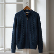 Edmund Fairclough | Cable Knit Zip-Up Cardigan For Women