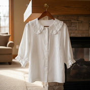 Eleanore Whitvale | Peter Pan Ruffle Collar Blouse For Women