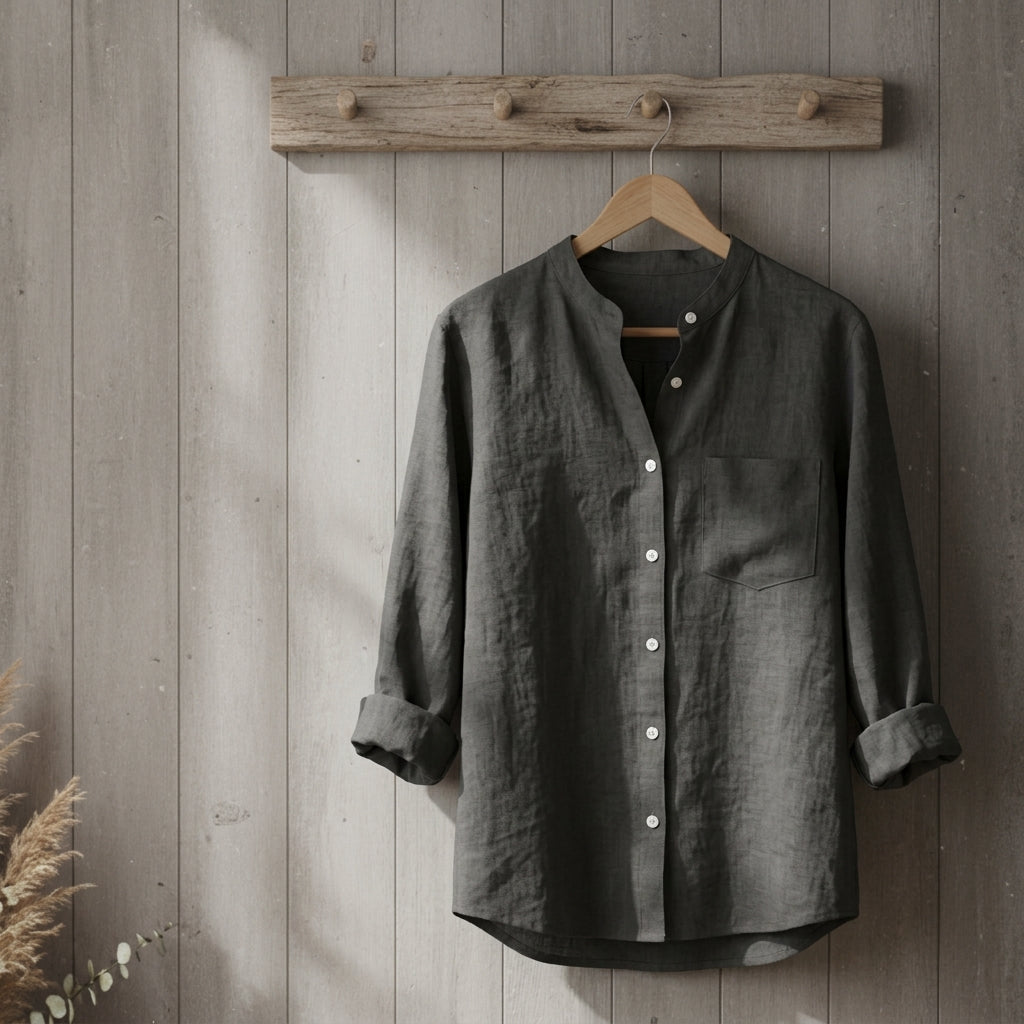 Marlowe Ashton | White Linen-Cotton Blend Shirt For Women