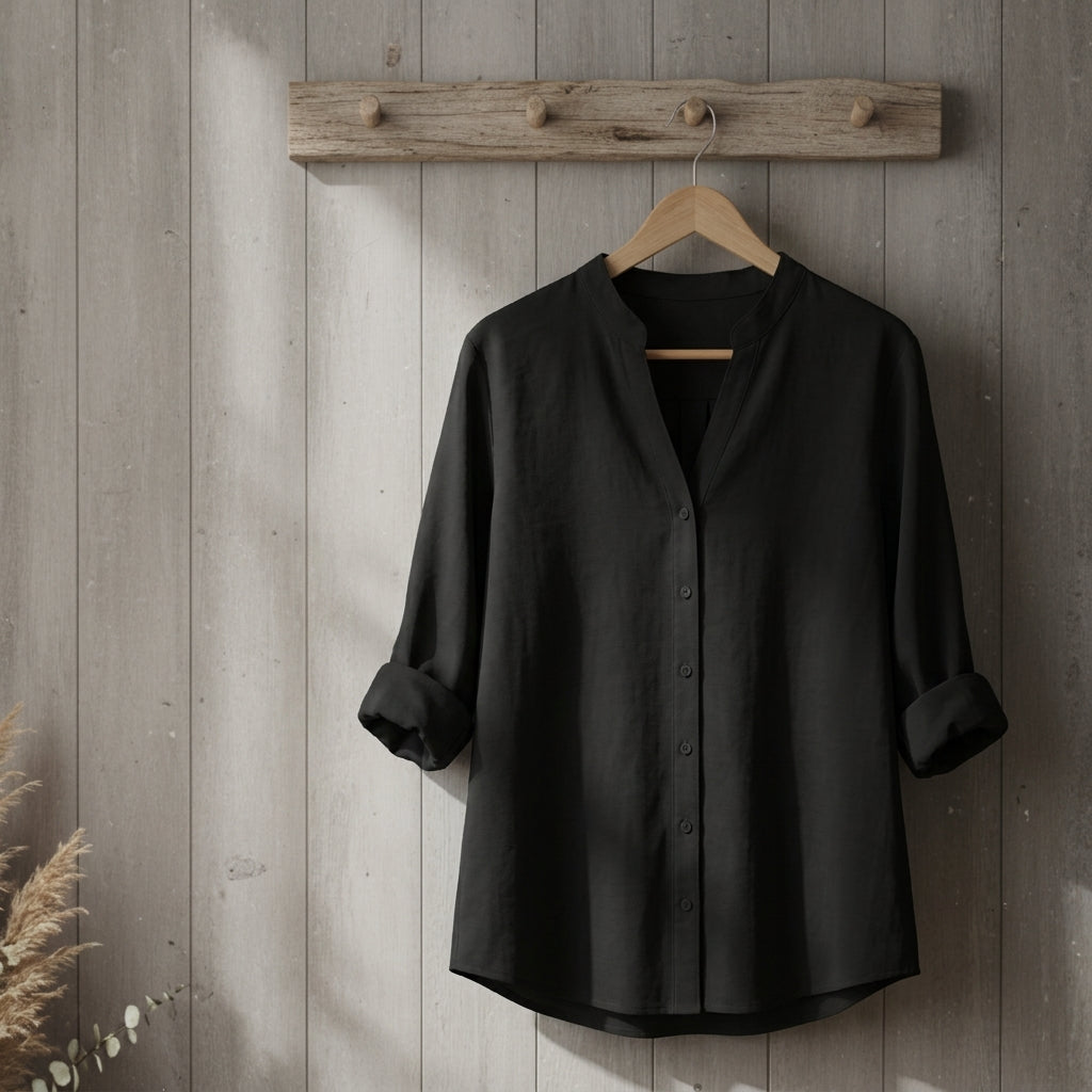 Marlowe Ashton | White Linen-Cotton Blend Shirt For Women
