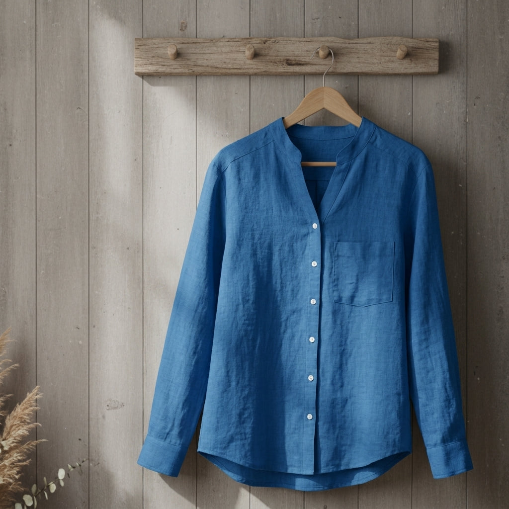 Marlowe Ashton | White Linen-Cotton Blend Shirt For Women