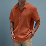 Lorenzo Cavalli | Textured Short Sleeve Shirt For Men