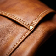 Aurinda Bellerose | Structured Leather Tote Bag in Burgundy