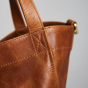Aurinda Bellerose | Structured Leather Tote Bag in Burgundy