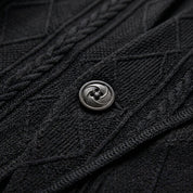 Harper King | White Cable-Knit Textured Button-Up Blazer For Women