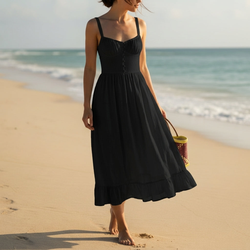 Beatrice Calloway | Ruffle Hem Midi Dress For Women